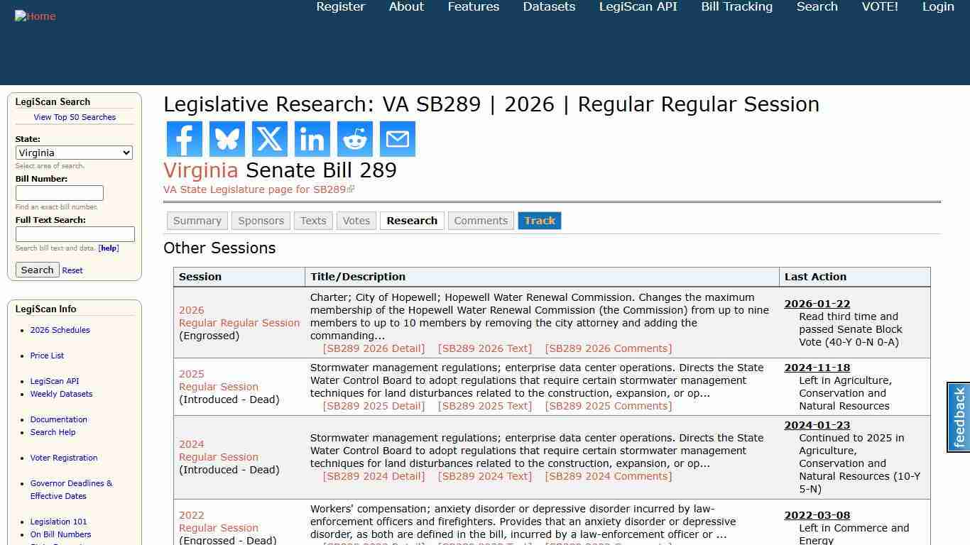 Legislative Research: VA SB289 2026 Regular Regular Session LegiScan